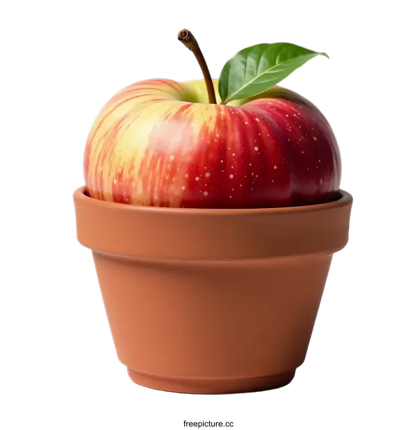 [Transparent Background PNG]Apple in a Pot Creative Still Life