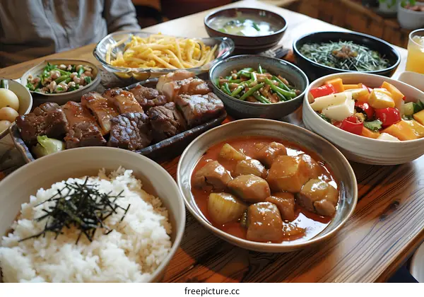 A table full of delicious Japanese food