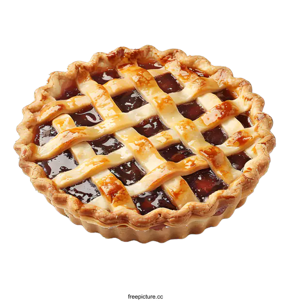 [Transparent Background PNG]A delicious homemade pie with a lattice crust.