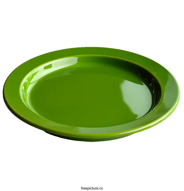 [Transparent Background PNG]Green Round Ceramic Plate