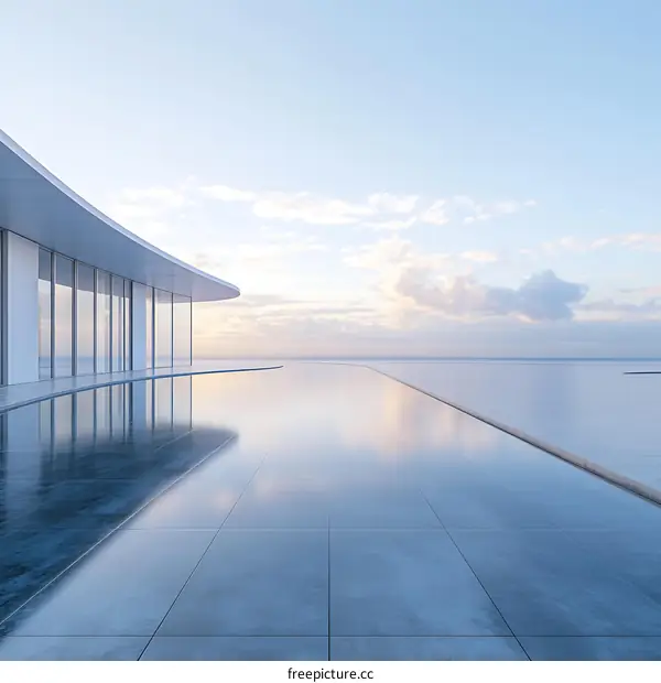 Modern Minimalist Infinity Pool with Ocean View