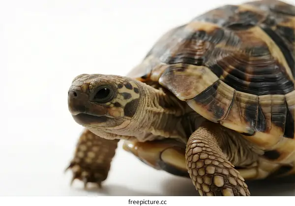 Close-up of a tortoise with unique shell patterns