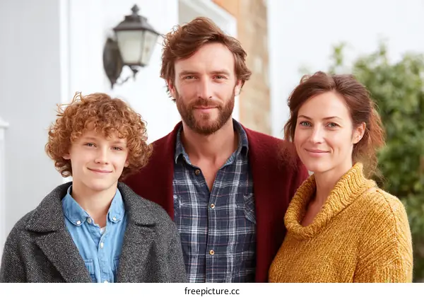 Happy Family Portrait Outdoors