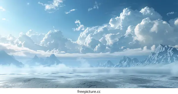 Winter Mountain Landscape Illustration