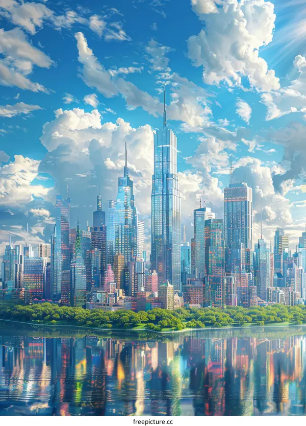 Towers of Tomorrow: Futuristic Cityscape by Night