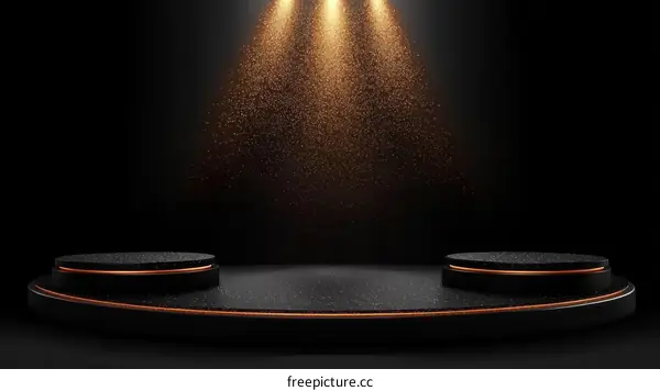 Elegant Black Product Display Podium