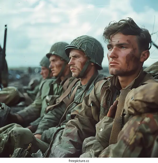 American soldiers during the Battle of Normandy, June 1944