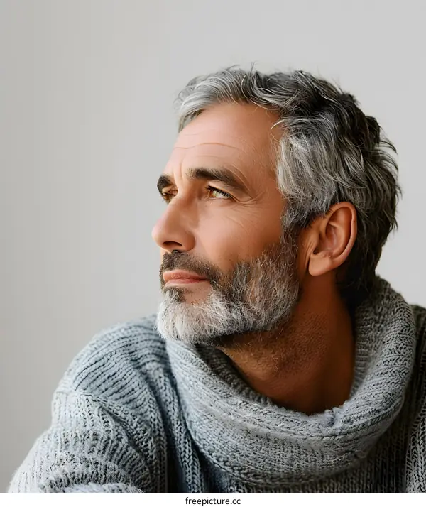 Portrait of a Middle Aged Man with a Grey Beard