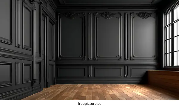 Dark Elegant Interior Design Illustration