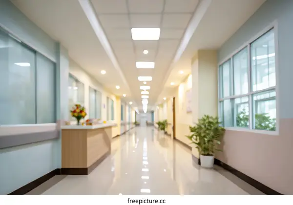 Hospital Corridor Interior View