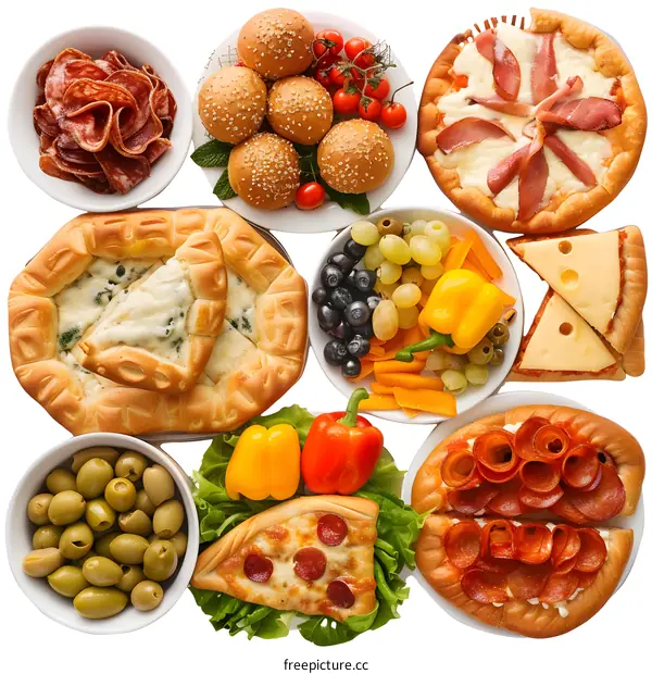 Assortment of Delicious Appetizers and Snacks