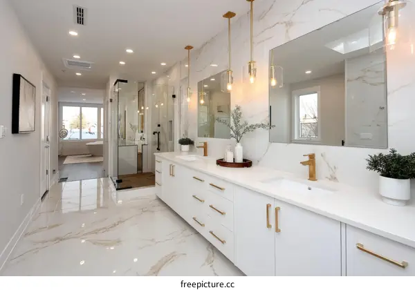 Modern Elegant Marble Bathroom Vanity