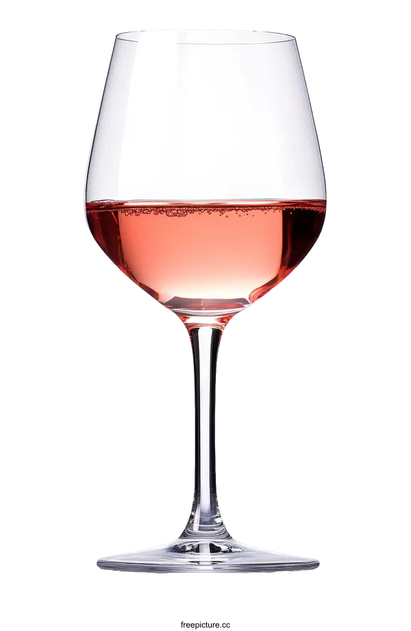[Transparent Background PNG]Elegant Rosé Wine Glass