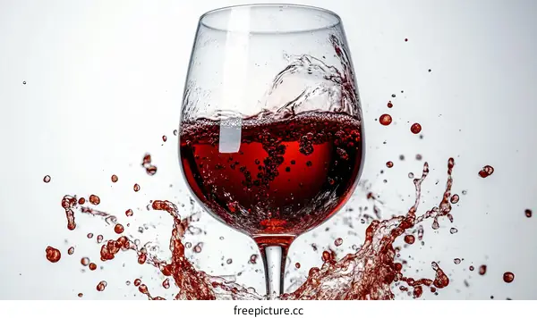 Red Wine Splash in a Glass