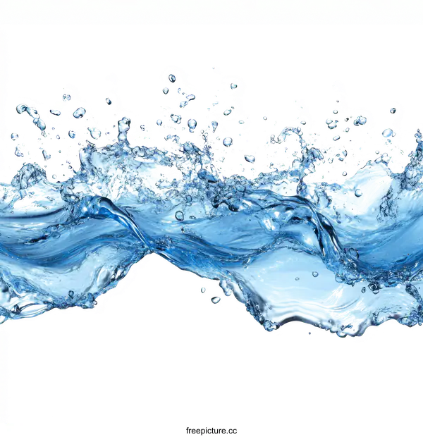 [Transparent Background PNG]Water Splashing Waves Abstract Background