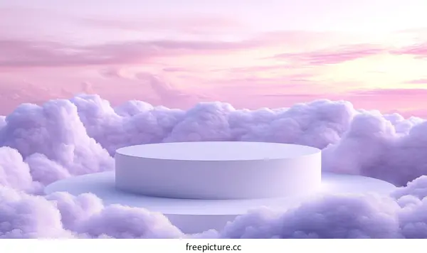 Abstract Cloud Display Podium Scene