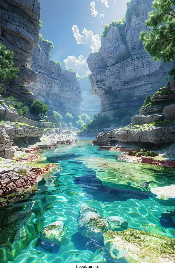 Majestic River Carving Through a Canyon