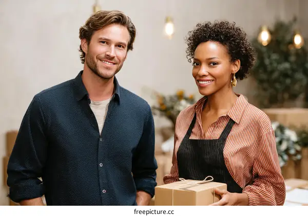 Two Diverse Colleagues Collaborating