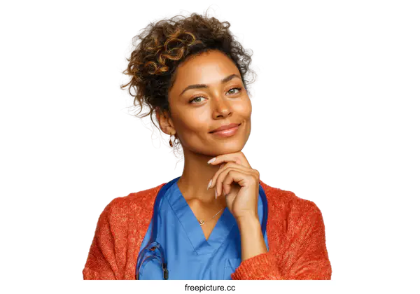 [Transparent Background PNG]Confident Female Doctor Portrait