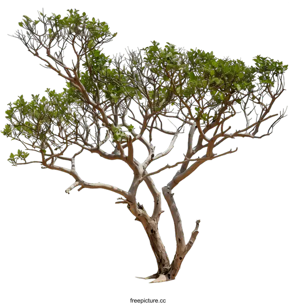 [Transparent Background PNG]Isolated Tree with Green Leaves and White Background