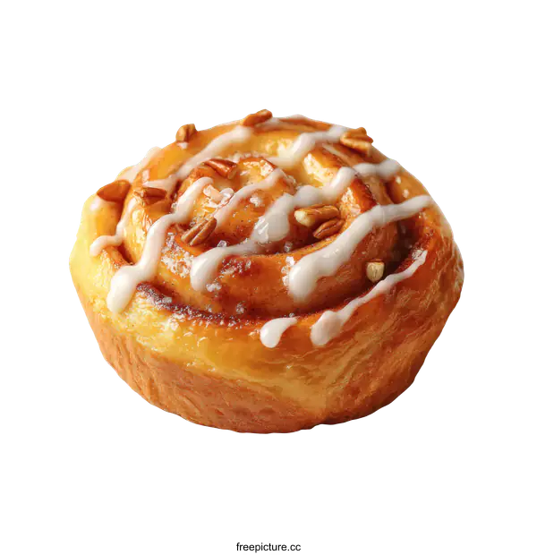 [Transparent Background PNG]Delicious Pecan Cinnamon Roll
