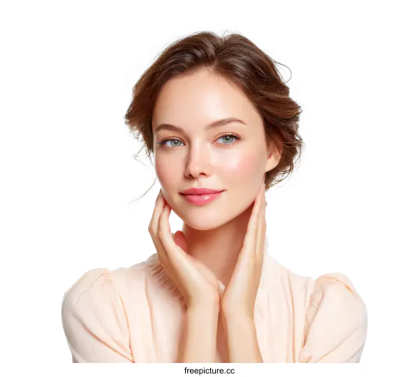 [Transparent Background PNG]Beautiful Woman with Perfect Skin