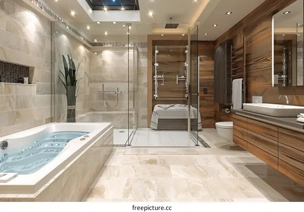 Modern Luxurious Bathroom Design Illustration