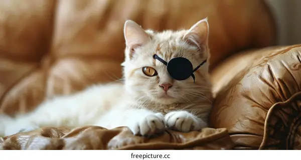 A Ginger Cat with an Eye Patch