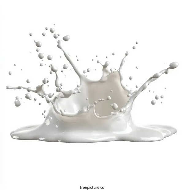 Milk Splash Illustration on White Background