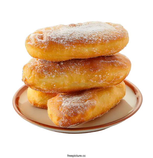 [Transparent Background PNG]Four fried dough sticks on a plate