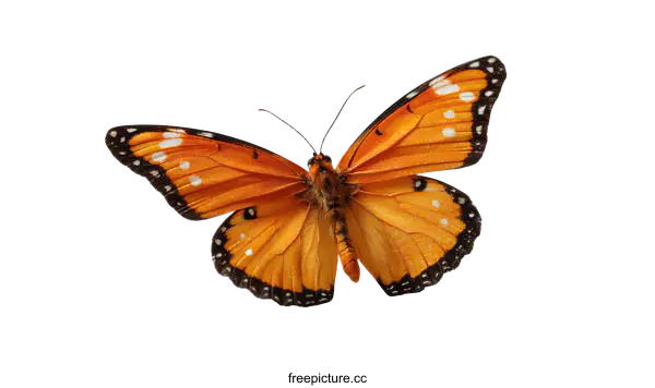 [Transparent Background PNG]Beautiful Orange Butterfly on White Background