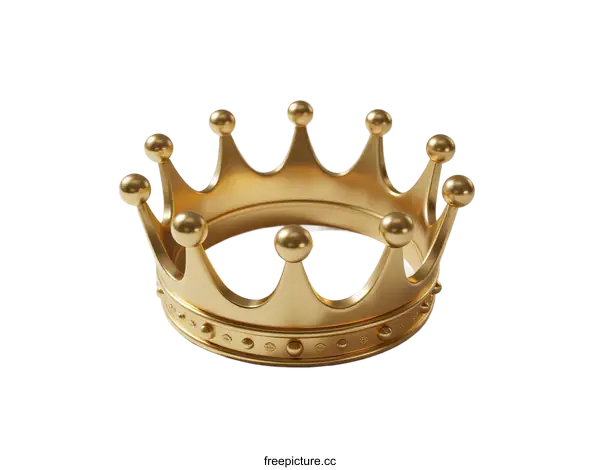 [Transparent Background PNG]Golden Crown Symbolizing Royalty and Achievement