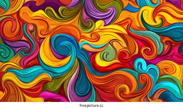 Abstract Colorful Swirling Patterns