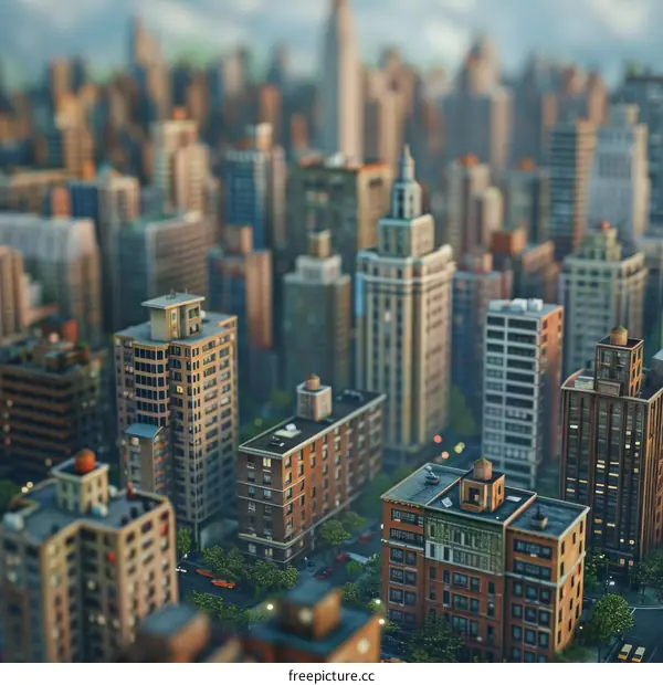 A Digital Illustration of a Cityscape