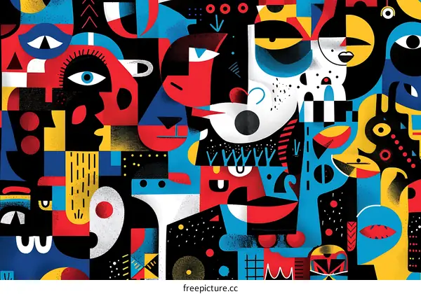 Abstract Art Design with Geometric Shapes and Colors