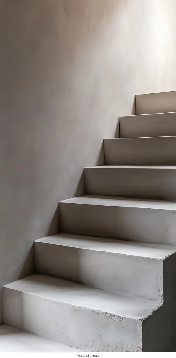 Concrete Staircase Inside Minimalist Building