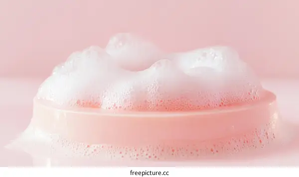 Pink Soap with Frothy Bubbles