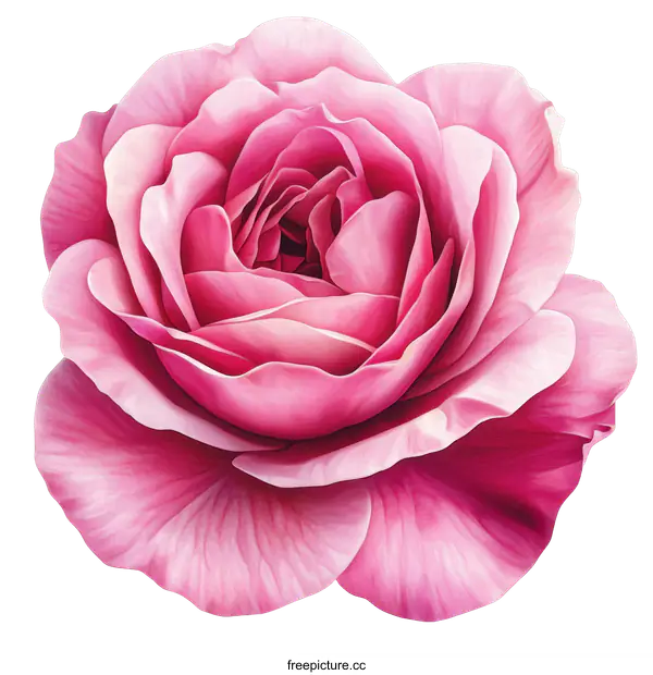 [Transparent Background PNG]Closeup of a Beautiful Pink Rose