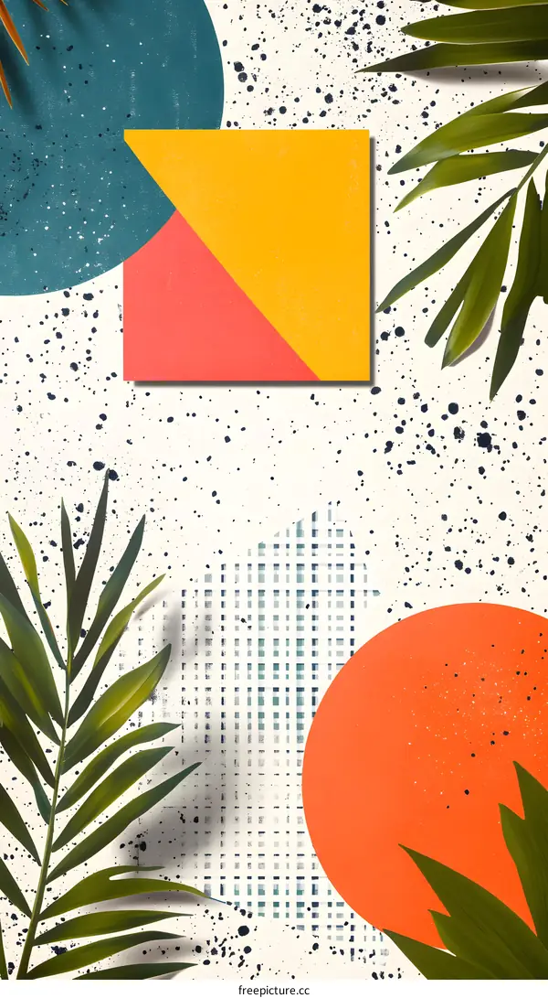 Abstract Geometric Background with Tropical Leaves