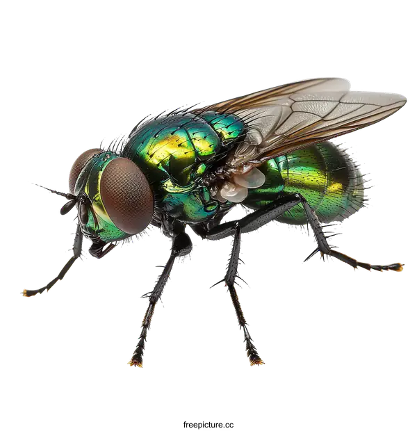 [Transparent Background PNG]Close-up Macro Shot of a Green Fly