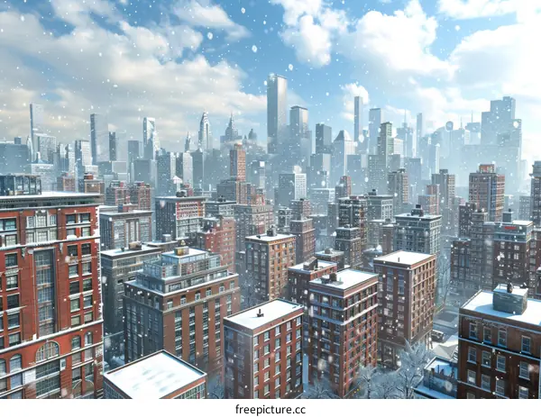Snowy Manhattan: A Winter Cityscape