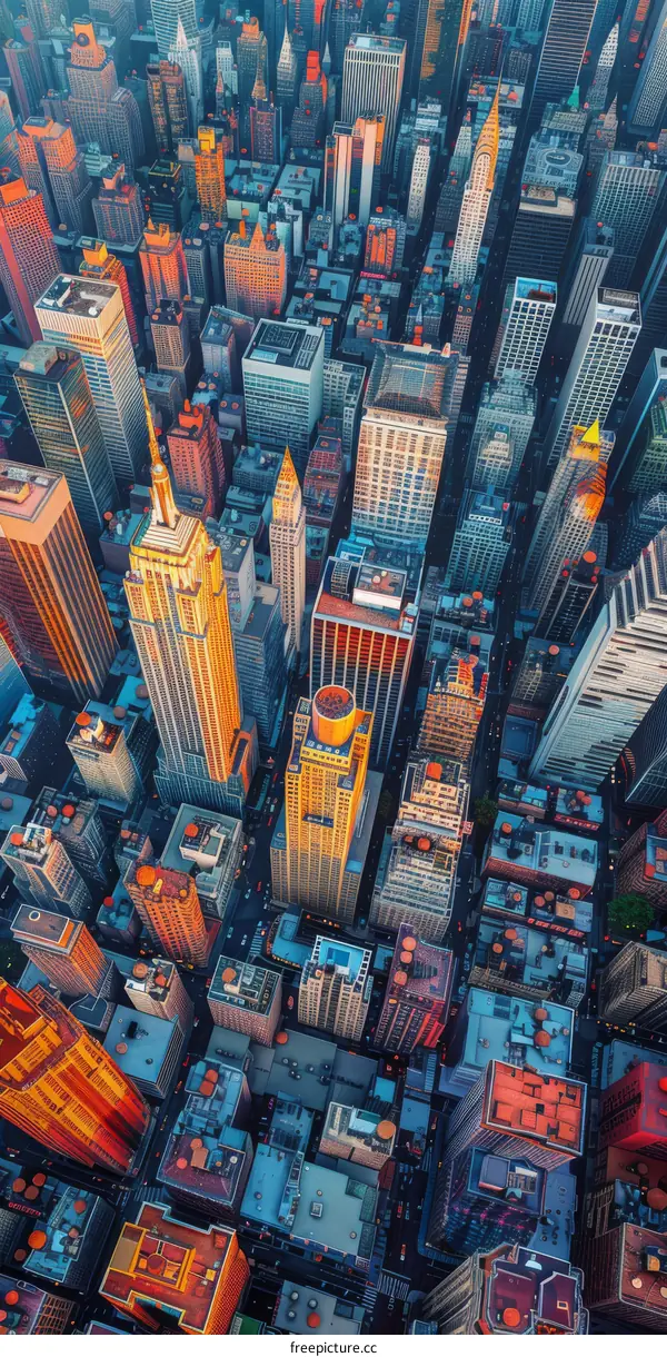 Aerial View of New York City Skyline