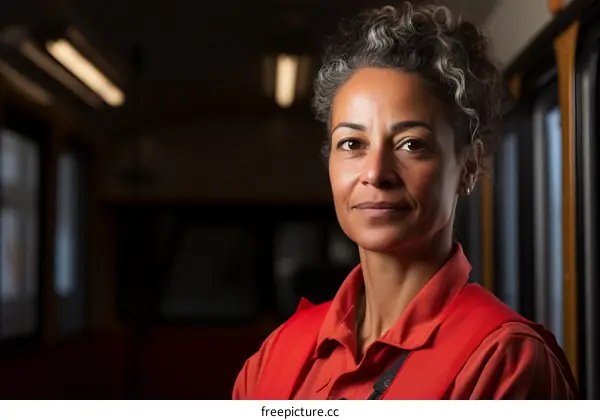 Confident Female Firefighter in Uniform