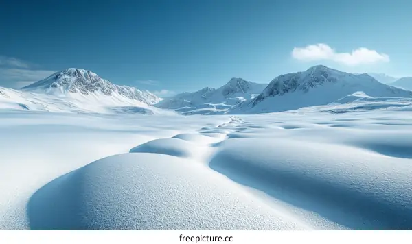 Winter Mountain Landscape Snow-Covered Peaks
