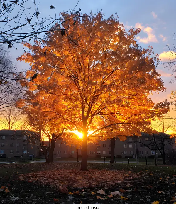 Golden Tree at Sunset