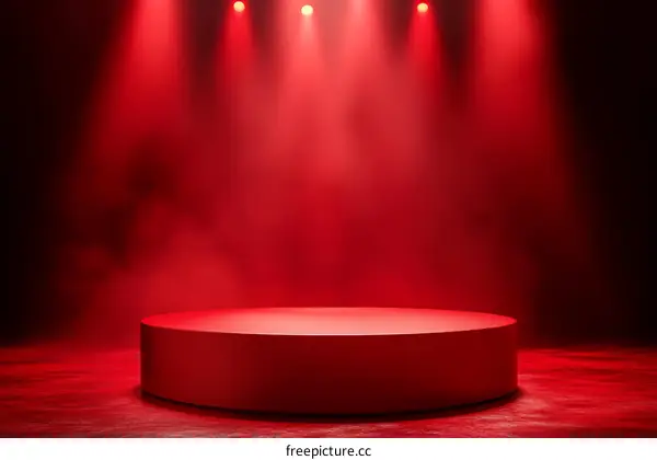 Red Stage Platform Product Display Background