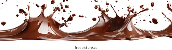 Chocolate Liquid Splashing in Air