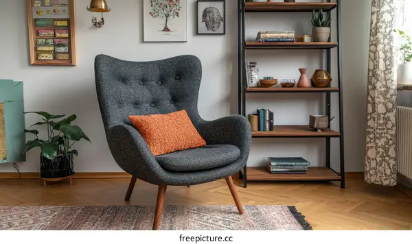 Modern Living Room with Comfortable Armchair