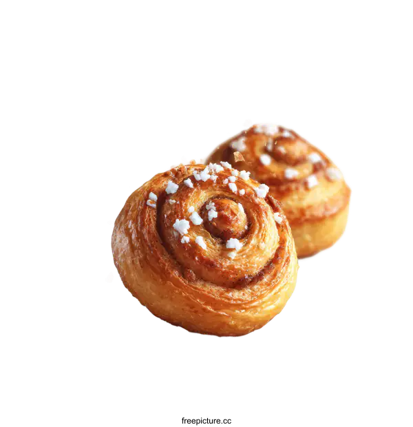 [Transparent Background PNG]Delicious Cinnamon Rolls with Sprinkled Sugar