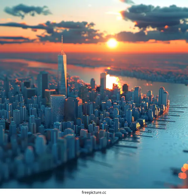 Breathtaking Manhattan Skyline at Sunset